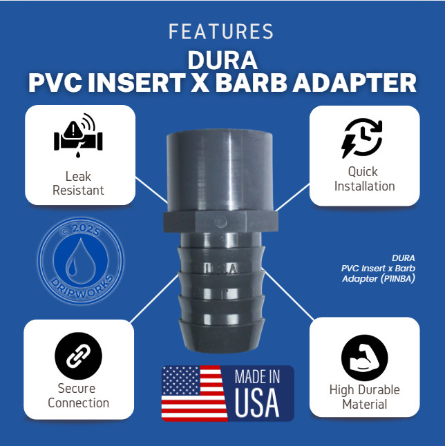 5 Pack 2" PVC Insert x 2" Barb Adapter