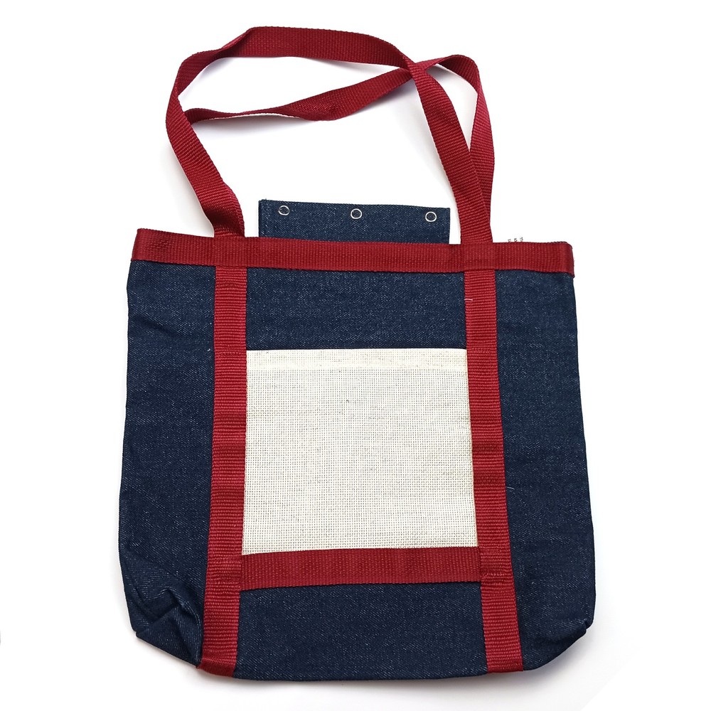 TOTE WITH CROSS STITCH AIDA INSERT  BM