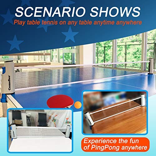 Retractable Ping Pong Net for Any Table, Table Tennis Nets and Posts gray