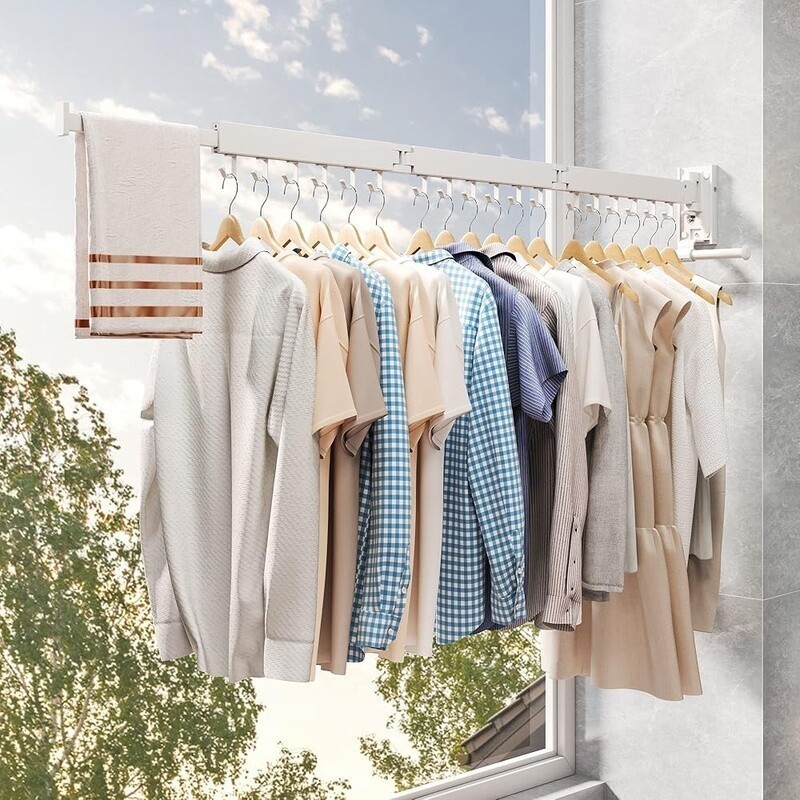 Wall Mounted Drying Rack Foldable Heavy Duty Space Saving Laundry Organizer New