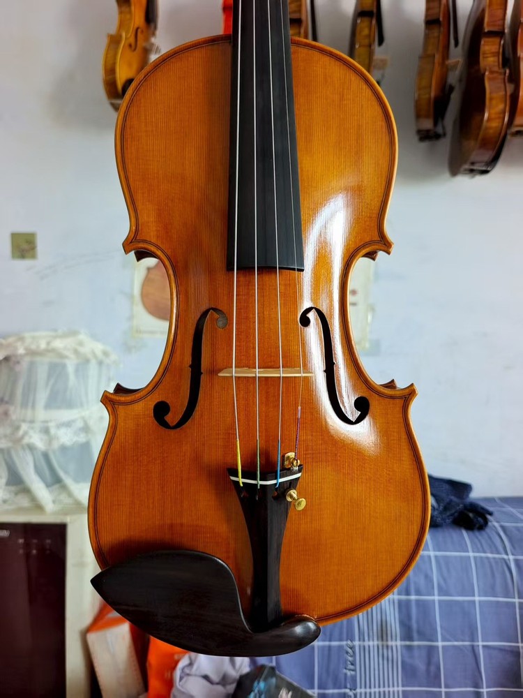 4/4 Violin Solid Flamed maple back spruce top hand Made nice sound