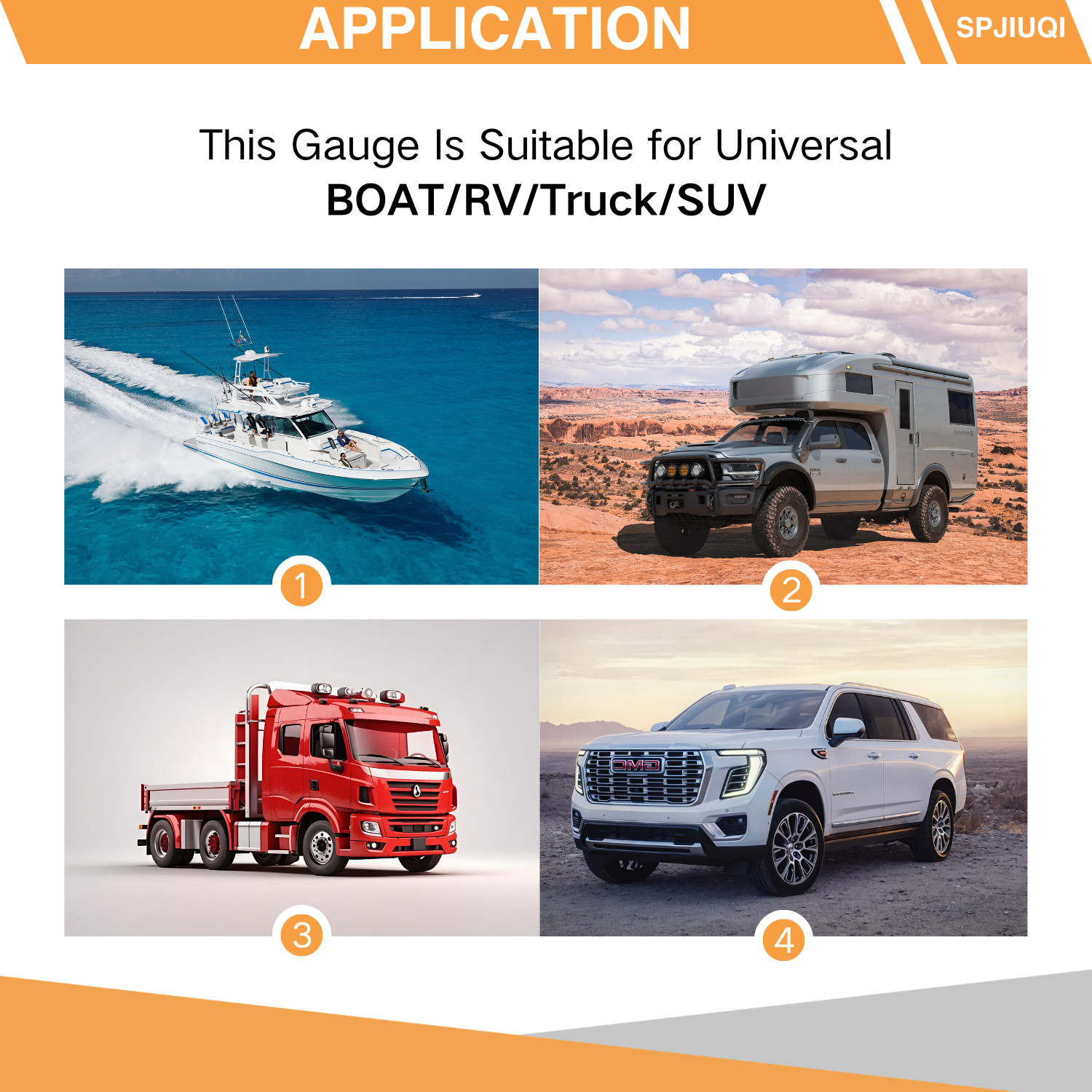 Horizontal LCD Digital Tachometer Gauge DC 9-36V Sunshade Waterproof -10~50°C