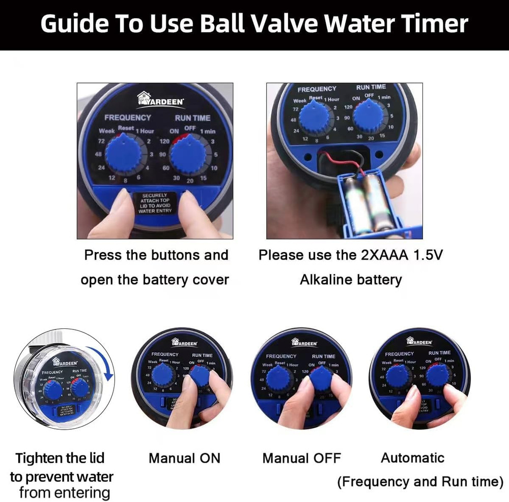 Water Timer Electronic Hose Sprinkler Garden Irrigation Controller Two Dial,No W