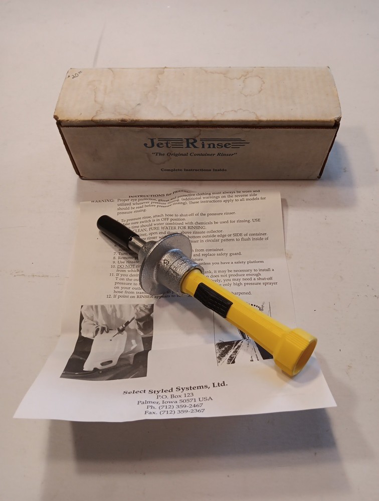 Jet Rinse, Chemical Container Triple Rinsing Nozzle, Select Styled Systems Ltd.