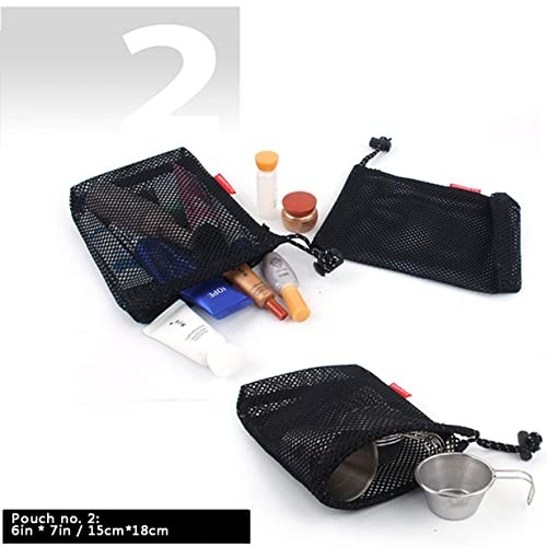 Drawstring Bags Nylon Cinch and Ditty Stuff Pouch Mesh-Stuff-Sack Medium Red