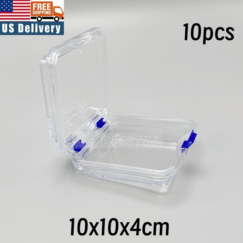 10PCS Denture False Teeth Membrane Container Hinged Jewelry Display Box Case