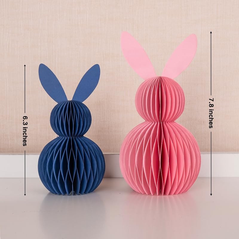 Easter Decorations,5 Pcs Easter Bunnys Honeycomb Table Centerpiece,3D Rabbits