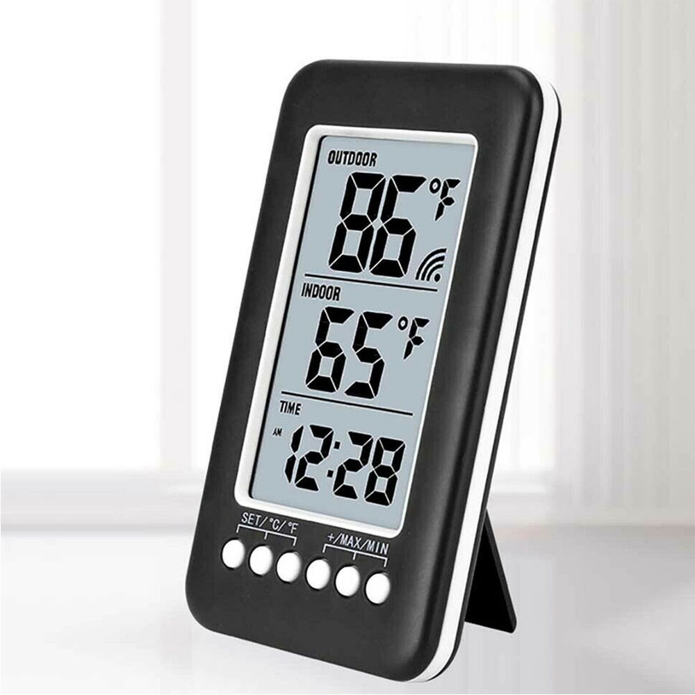 Digital Thermometer Clock Temperature Wireless Transmitter Meter Indoor/Outdoor