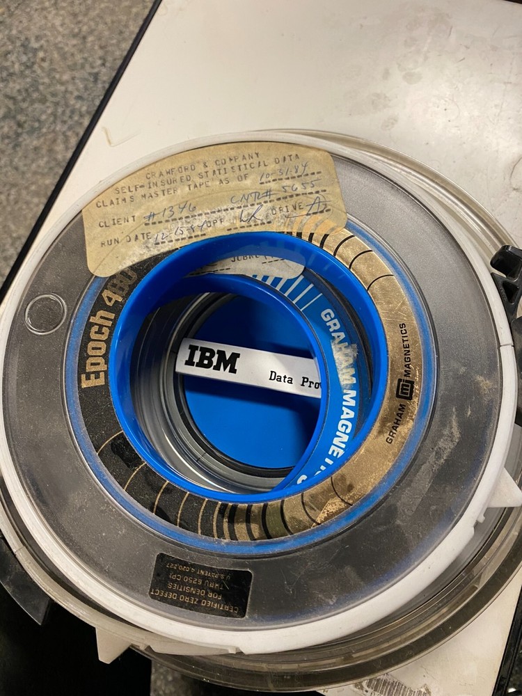 IBM Data Processing Magnetic Tape Reel STATISTICAL DATA CLAIMS MASTER TAPE