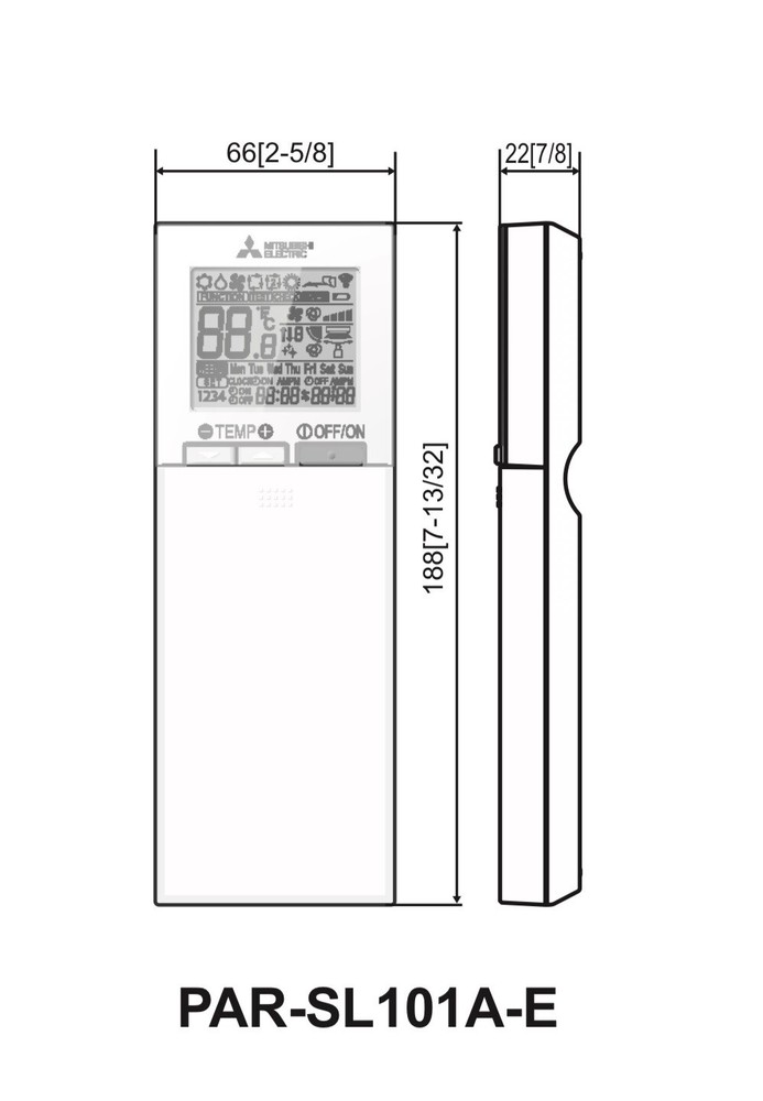 Mitsubishi Electric PAR-SL101A-E Wireless Remote Controller