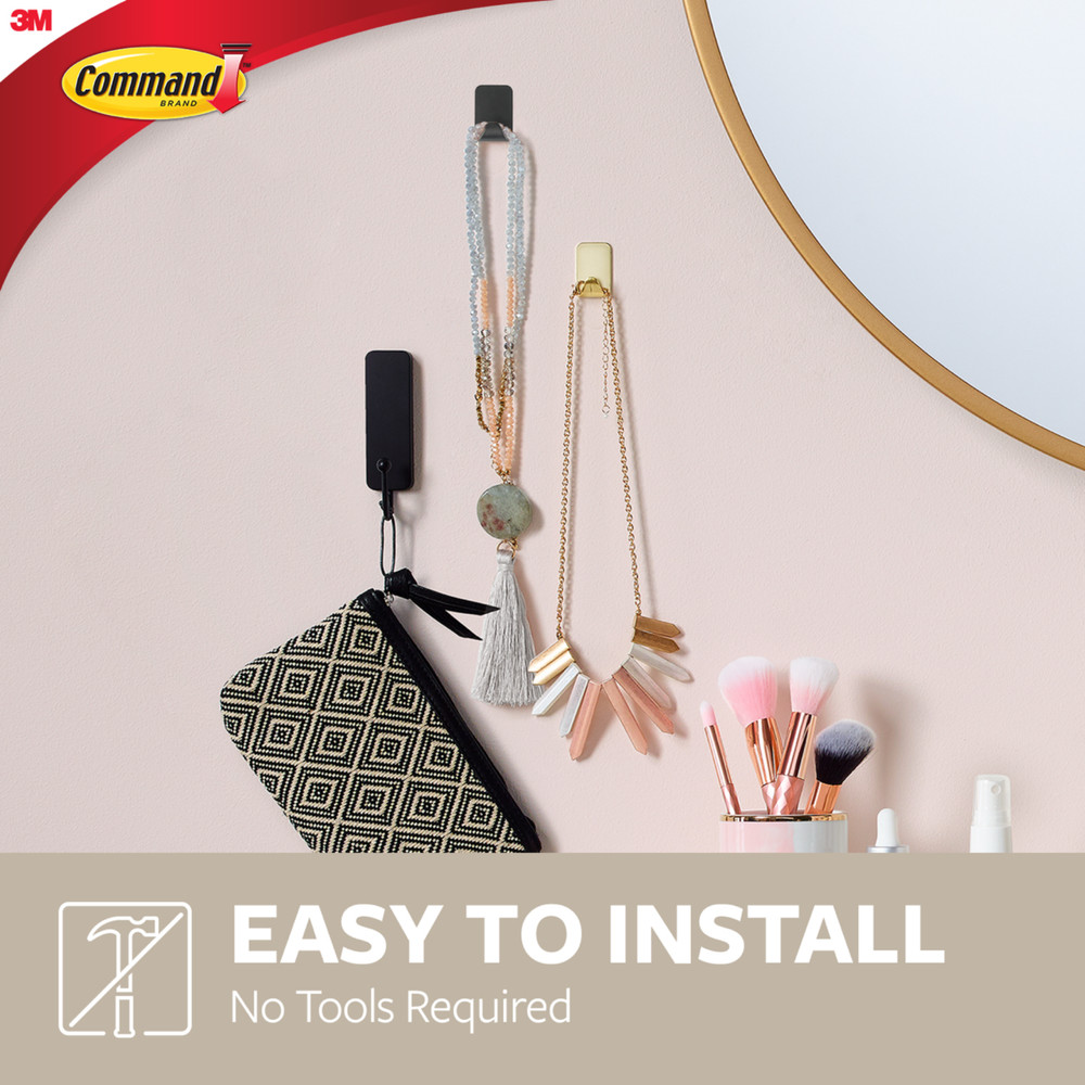 Command Small Metallic Hooks [Removable]: small / 4-pack (Black)