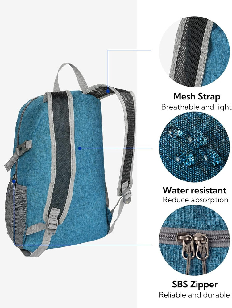 Small Lightweight Packable Backpack: 20L Ultra Light Foldable Travel Hiking Camp