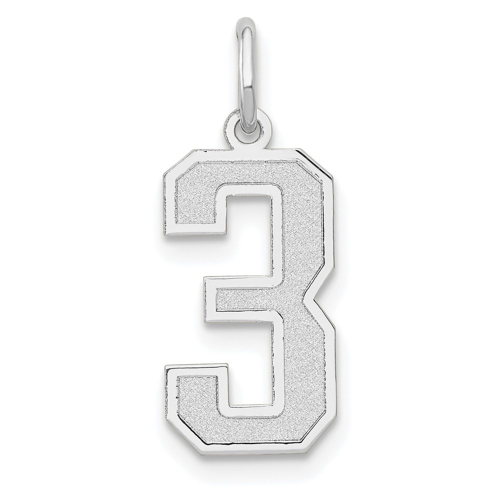 14kw Medium Satin Number 3 Charm WSM03