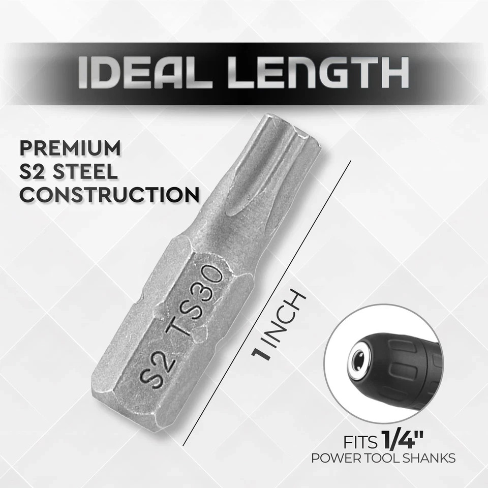 Torx Plus 5-Point Tamper-Proof Security Bits - 12Pc (5-Point)