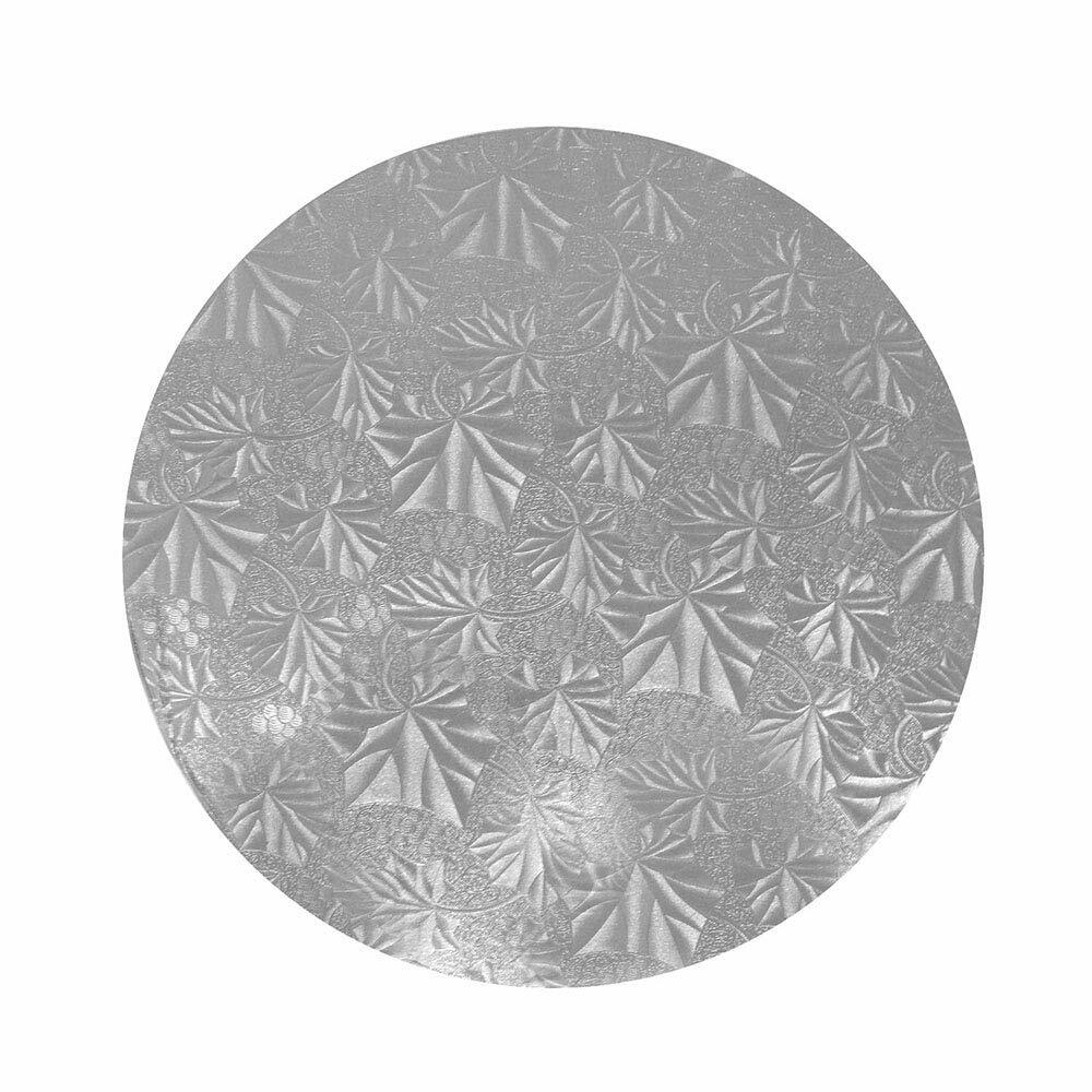 Cake Fold-Under Board, Round, Silver, 1/2" Thick - 12" - Pack of 6