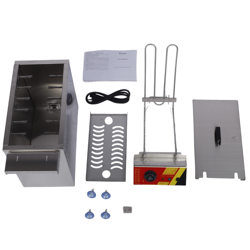 110V Cheese Hot Dog Fryer Commercial Electric Deep Corn Dog Fryer Machine 12clip