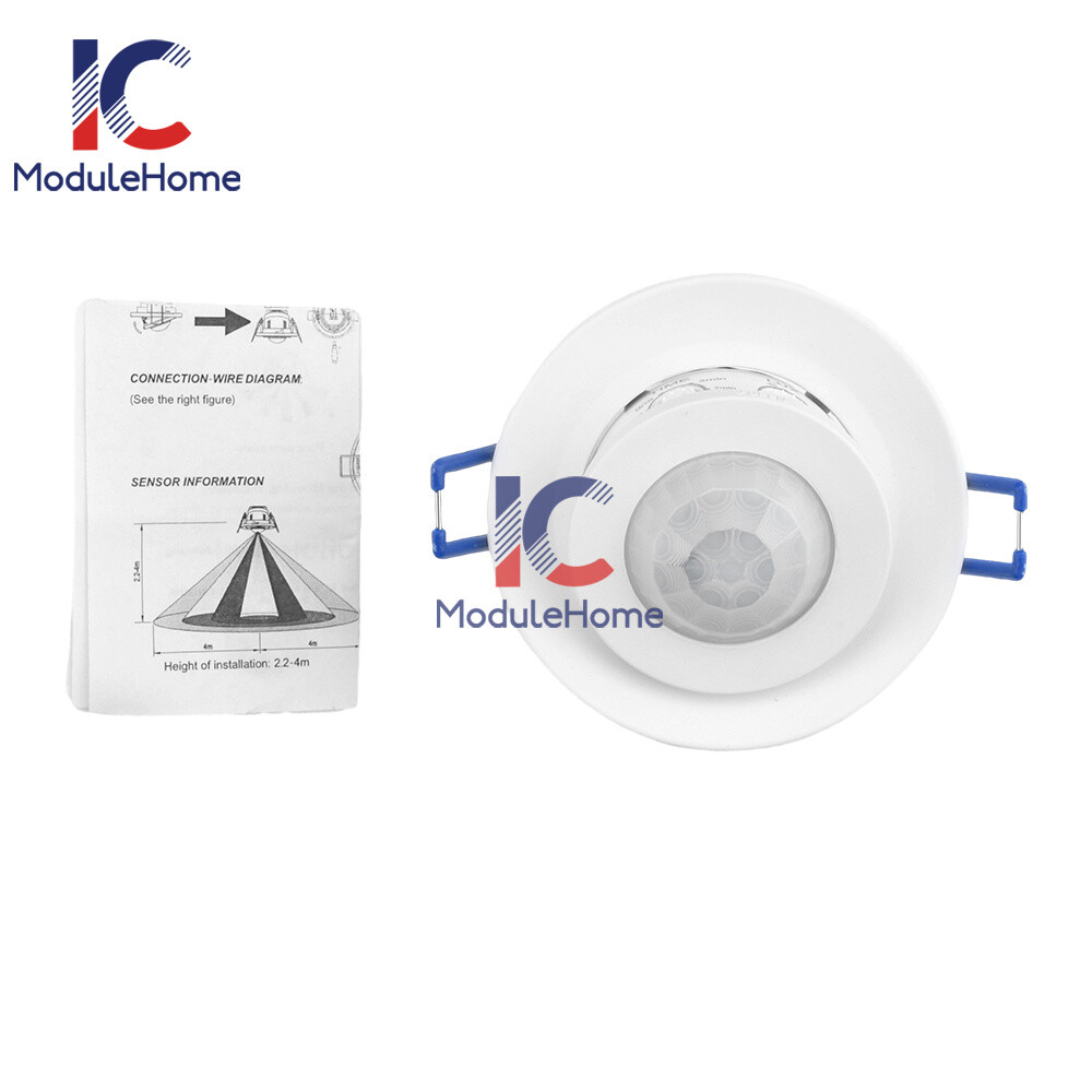 AC220-240V PIR Motion Sensor Detection Embedded Rotary 360° Motion Sensor-