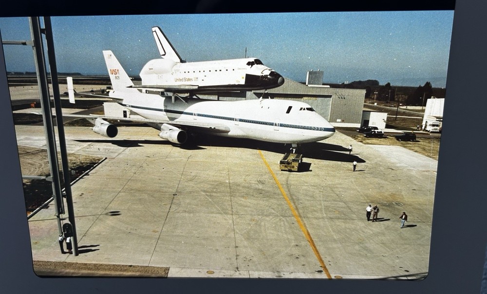 1983 NASA KSC Space Shuttle Discovery Aboard 747 Presentation Transparency