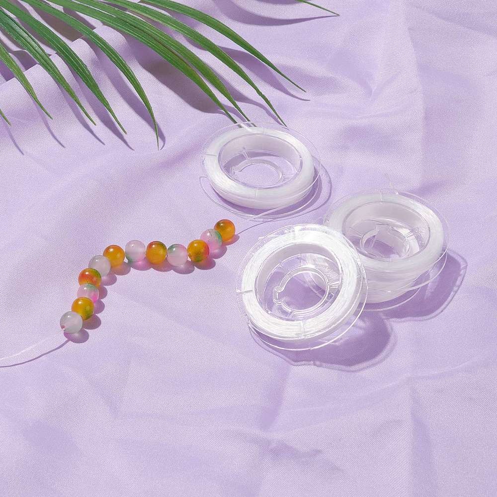 10 Rolls Stretchy Beading Elastic Thread Flat Crystal Jewelry String Cord White