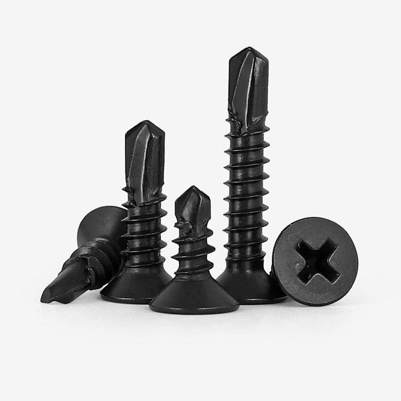 Black Countersunk Self Drilling TEK Screws,Phillips Flat Head Sheet Metal Screws