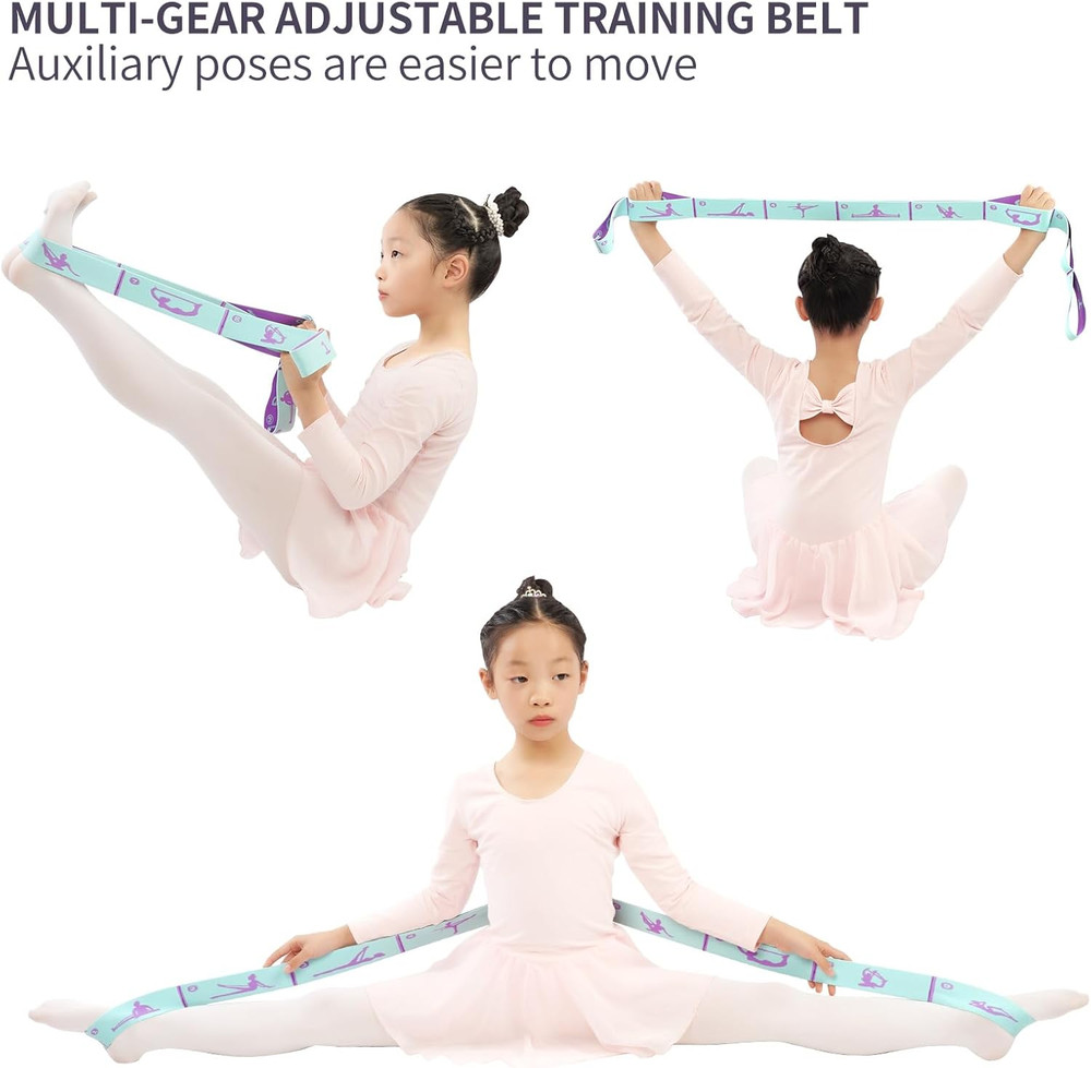 2 PCS Adjustable Extended Children'S Stretching Straps with 8 Loops, Multi-Funct