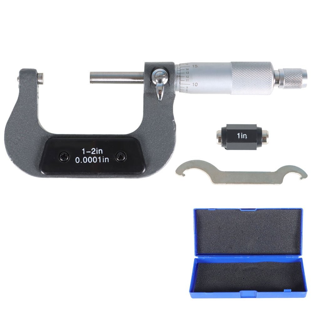 1" - 2" High Precision Outside Micrometer 0.0001" Carbide Micrometer Tool New