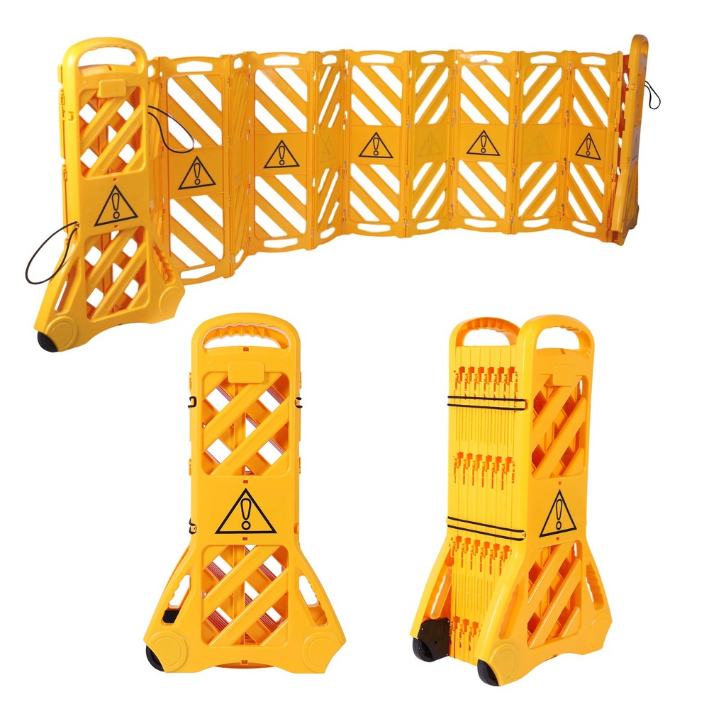 Extendable Safety Barriers 13 Foot Expandable Mobile Barricade System Folding