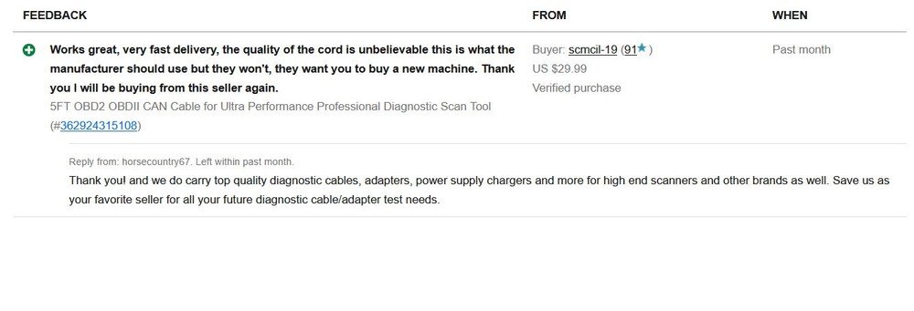 5FT OBD2 OBDII Data Cable Compatible with ANCEL V6 Diag Scanner Code Reader Tool