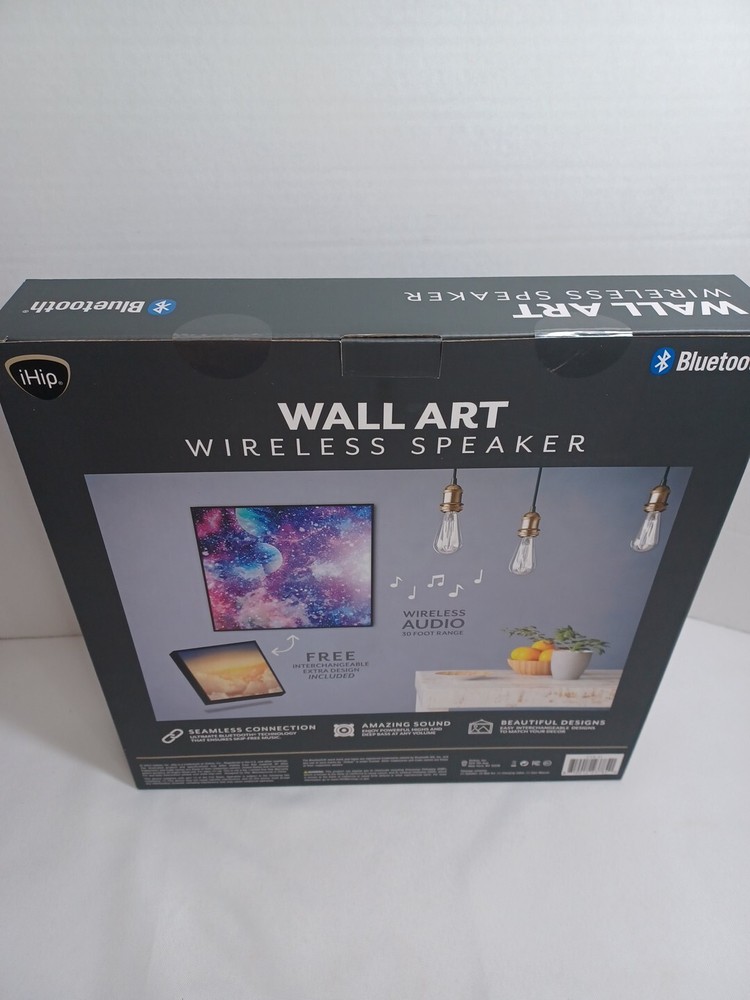 iHip Wall Art Wireless Bluetooth Speaker 30 Ft Range NEW