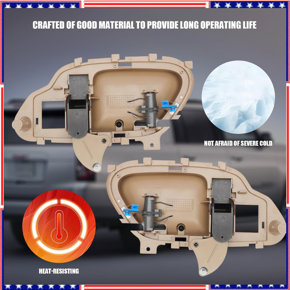 Interior Door Handle W/Bezel (TAN) Compatible with 1995-2000 Chevy GMC