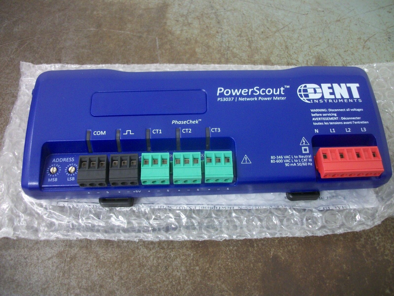 DENT INSTRUMENTS POWERSCOUT PS3037 NETWORK POWER METER PS3037SN NOB