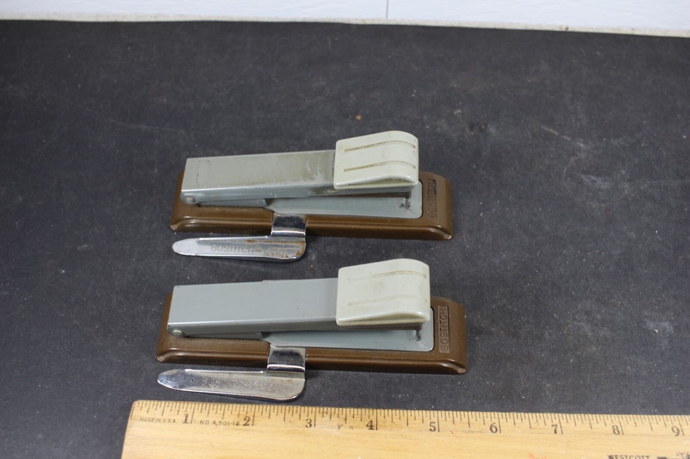 Two Vintage Bostitch No.B8 Staplers