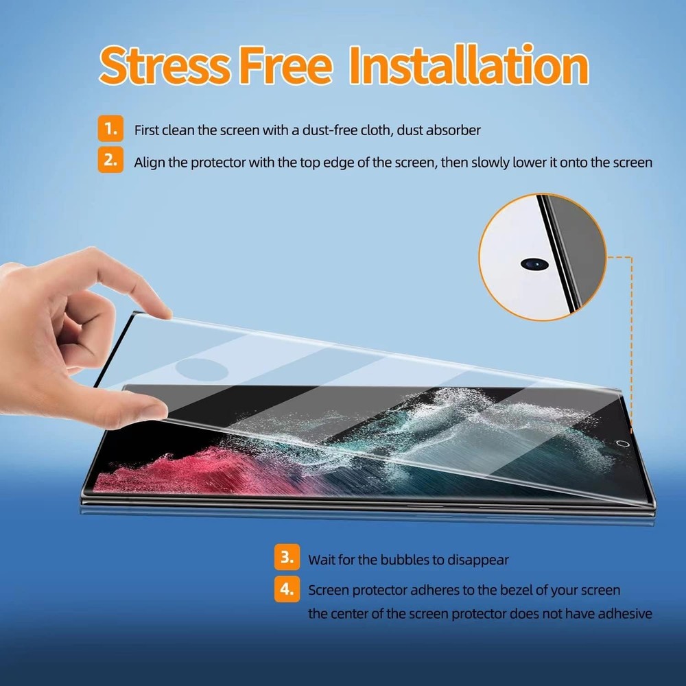[2+2 Pack] Galaxy S22 Ultra Screen Protector, Tempered Glass,