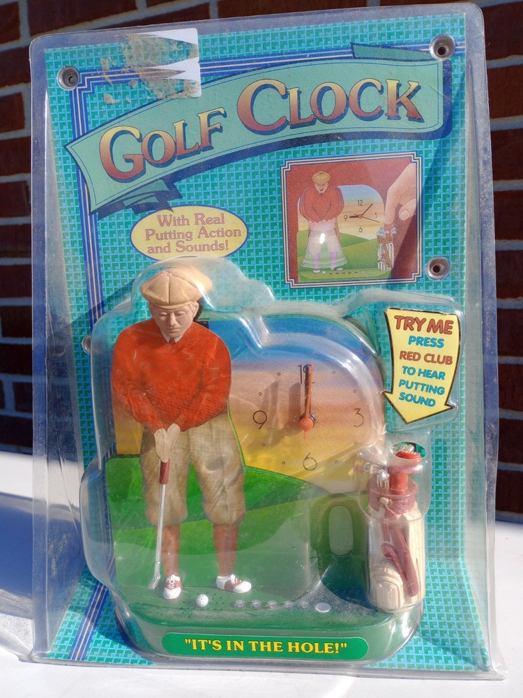 VINTAGE NOVELTY GOLFER  GOLF CLOCK