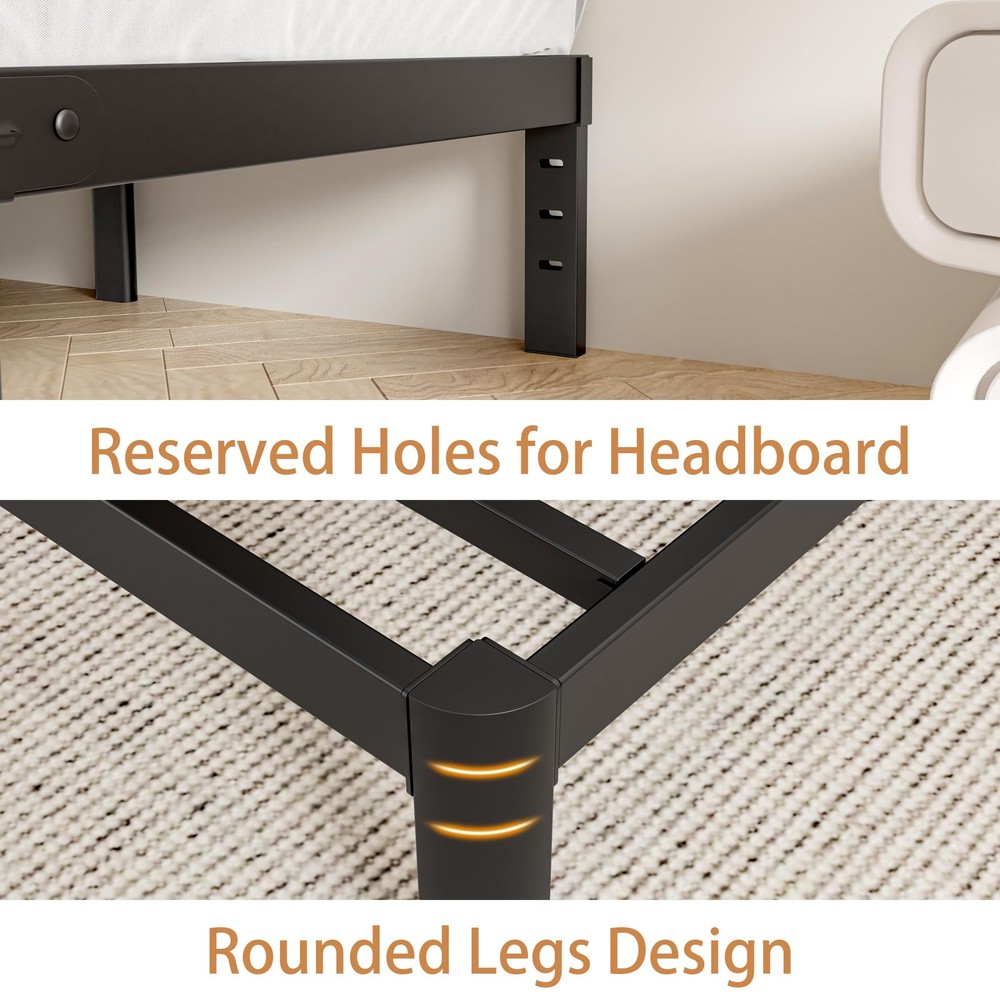 Full Size Bed Frame 16 Inch, Metal Platform Full Bed Frame No Box Spring Need...