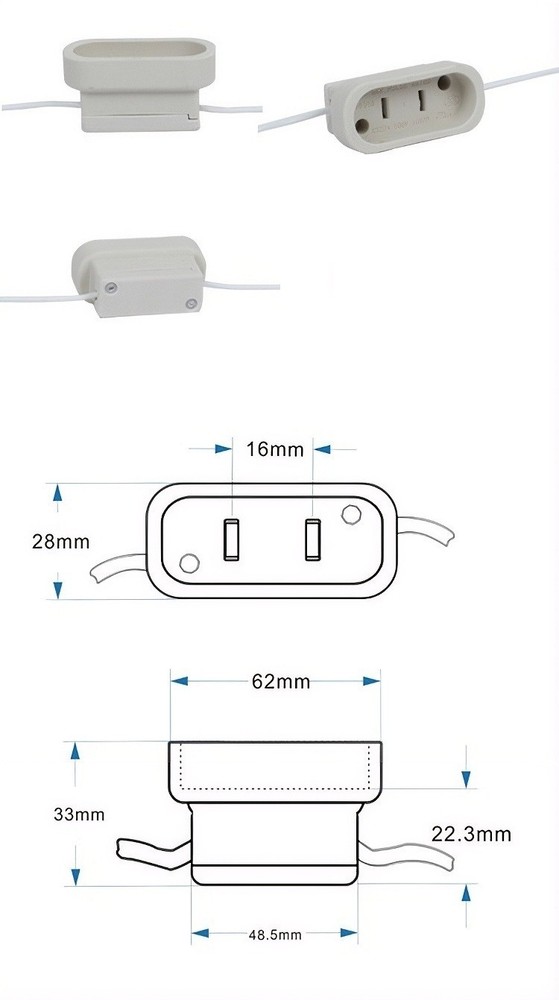 Rebaydo 2pcs GX16D Female Socket Ceramic with Wires