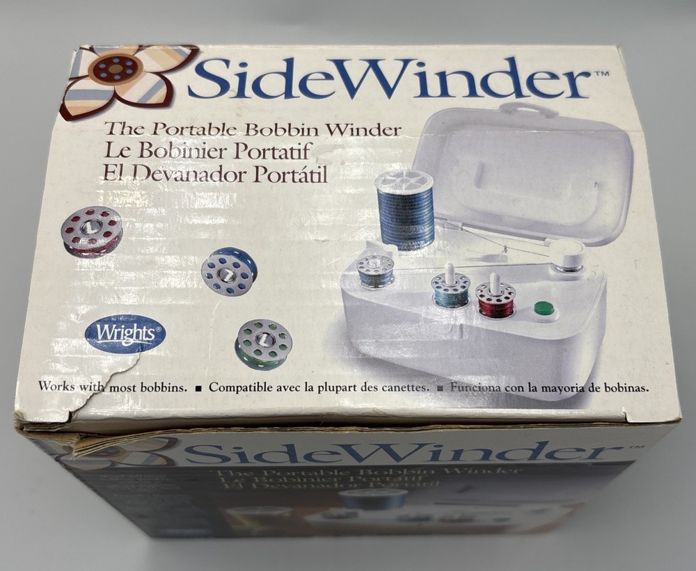 Wrights SideWinder Portable Bobbin Winder Sewing Machine Thread Crafting