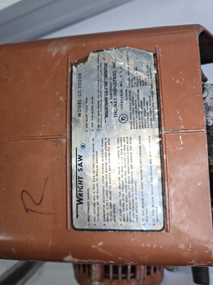 Vintage Wright Saw GS-5020A
