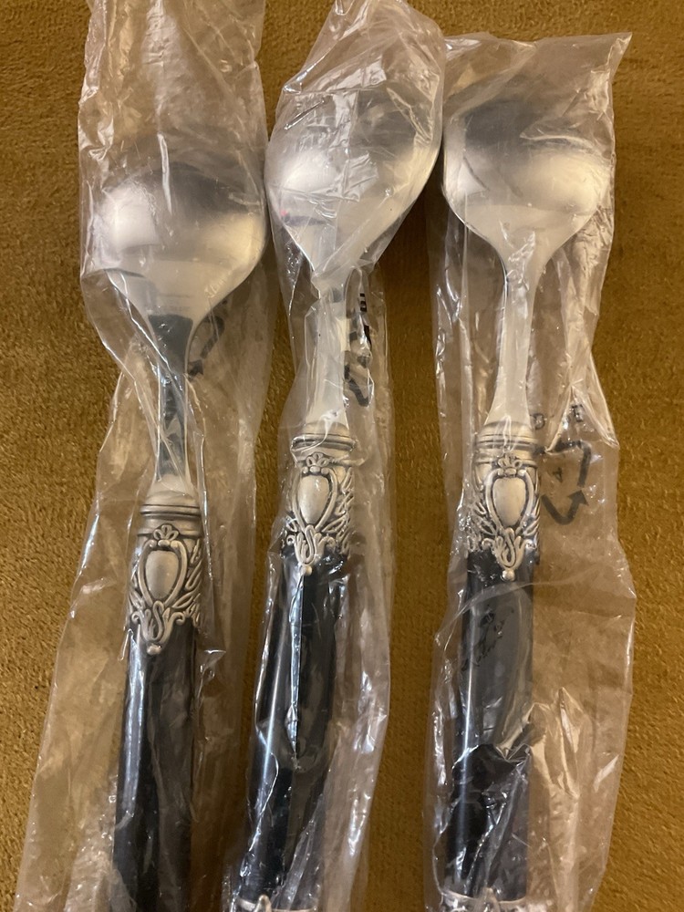 (3) Soup Spoons Home Essential RENAISSANCE BLACK