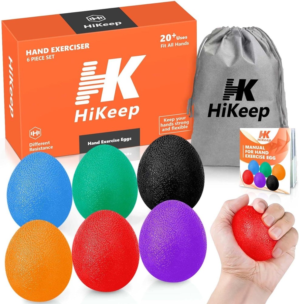 HiKeep Hand Exercise Balls, Egg Shape Physical Therapy Different Resistance...