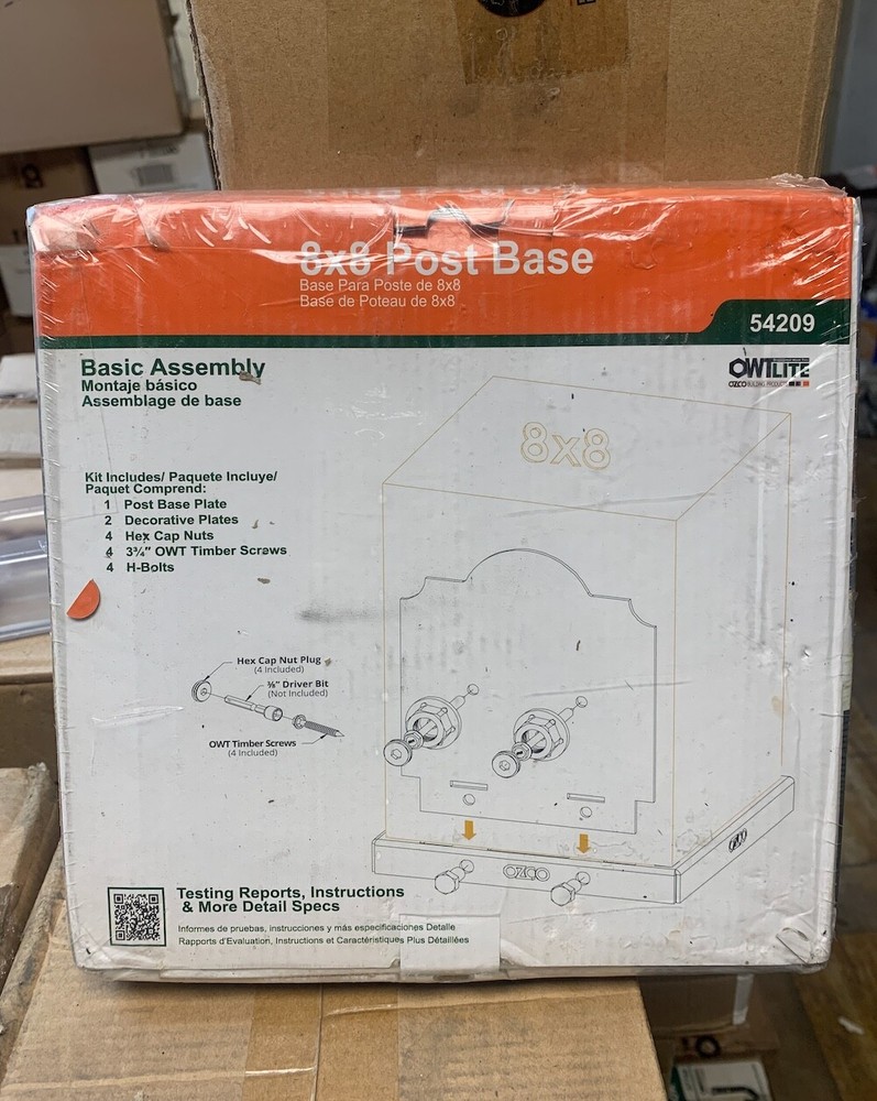 OZCO 54209 Laredo Sunset Lite 8x8 Post Base, (1 per Pack) 