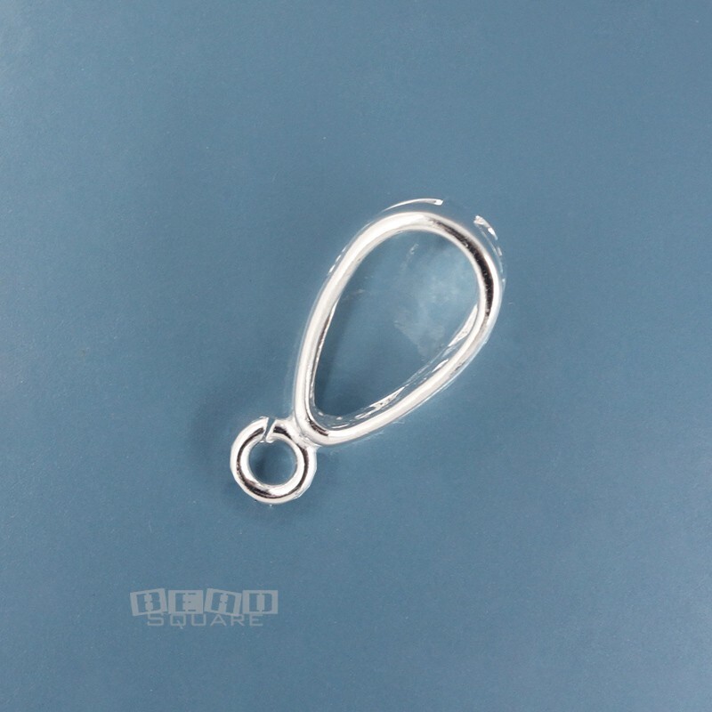 Sterling Silver Openwork Scroll Pendant Bail Connector w/Open Loop 18.5mm #44339