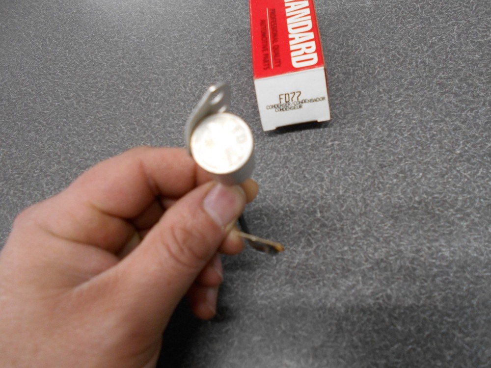 Standard FD77 Condenser, Single Wire. for points ignition system. New, NOS!