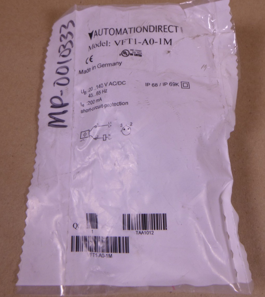 Automation Direct VFT1-A0-1M / VFT1A01M Inductive Proximity Sensor 20-140VAC/DC