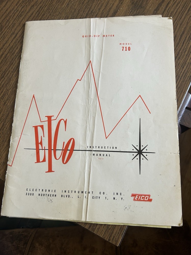 1959 EICO 710 GRID DIP METER Folder & Paperwork- Estate Piece, Read Below