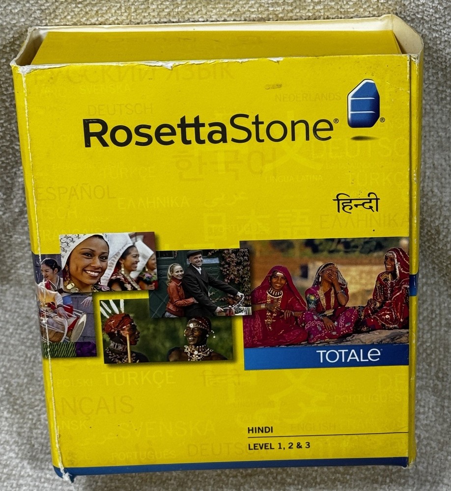 Rosetta Stone Hindi Levels 1 2 3 Language Learning Software Set Headset MP3 Box