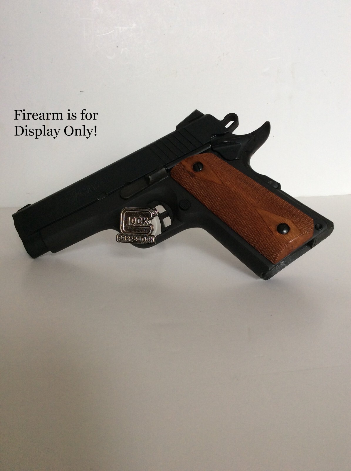 Handgun Firearm Gun Safe Shelf Display Rod - GLOCK Chrome 7/8" by 1" Topper