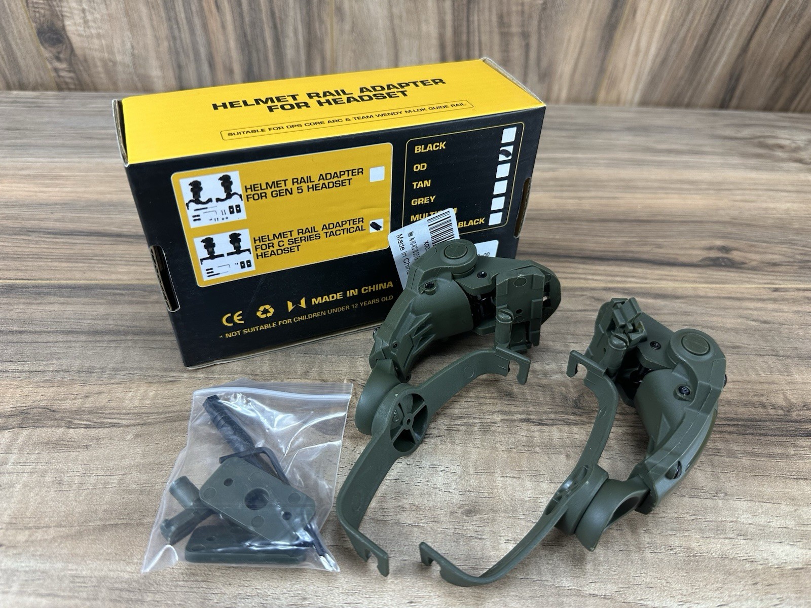 Tactical Helmet ARC Rail Adapter Multi-Angle Rotation Holder for COMTAC Headset