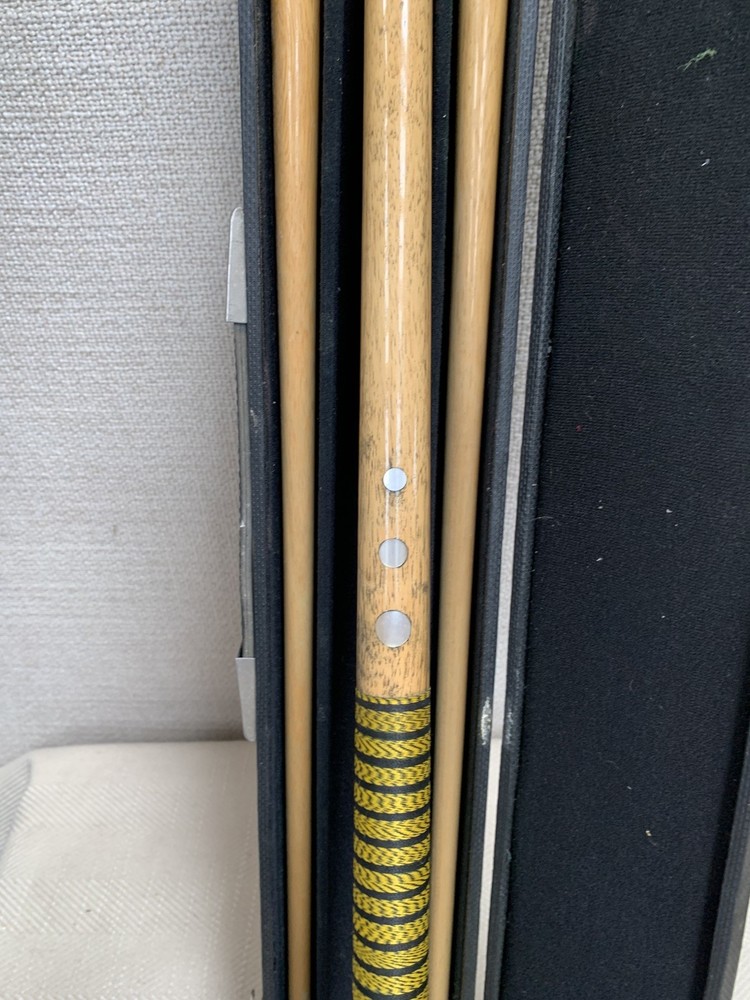 vintage pool cue stick with case