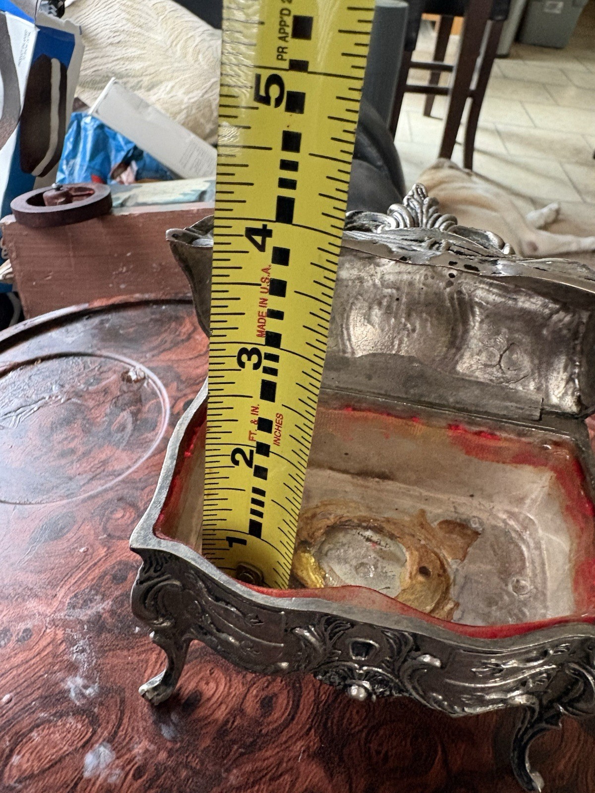 vintage chest of drawers jewelry box Silver